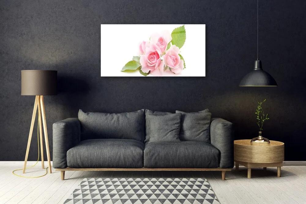 Quadro acrilico Rose, fiori, piante, natura 100x50 cm