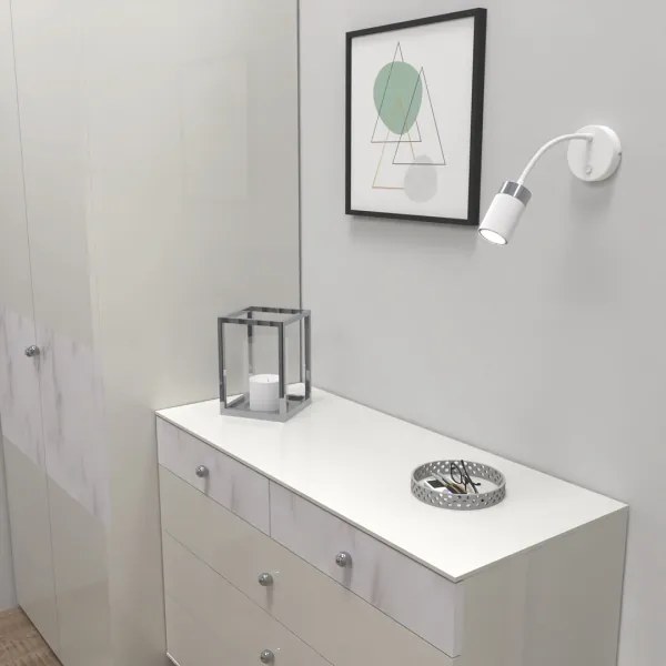 Lampada flessibile JOKER 1xGU10/8W/230V bianco/cromo opaco