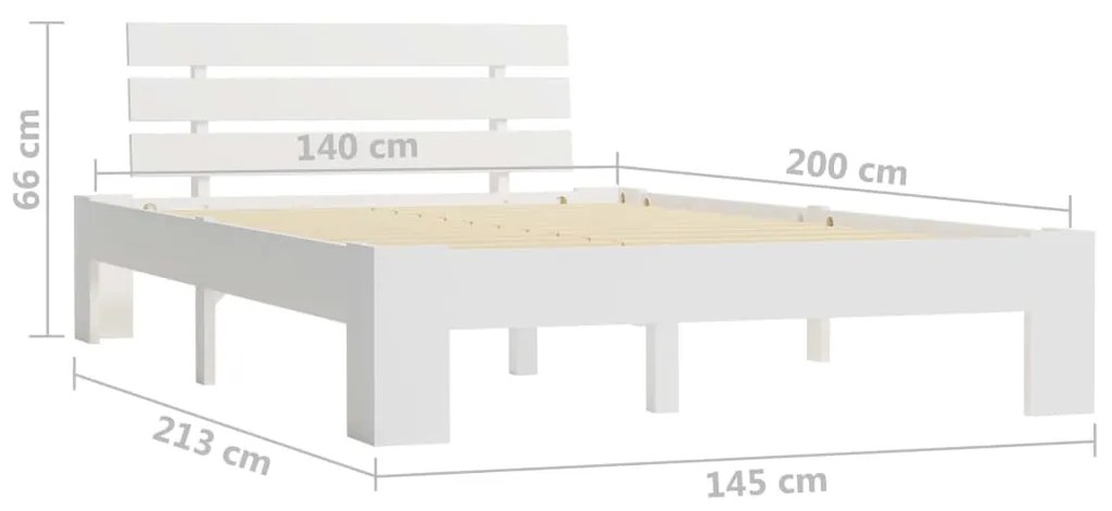 Giroletto Bianco in Legno Massello di Pino 140x200 cm