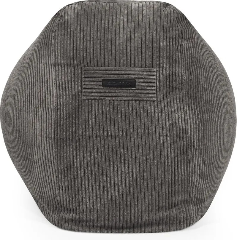 Puof a sacco grigio scuro con rivestimento in velluto a coste Snug Long 140 – SLOWDOWN