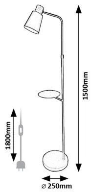 Rabalux 74229 - Lampada con piedistallo AZIM 1xE27/40W/230V nero
