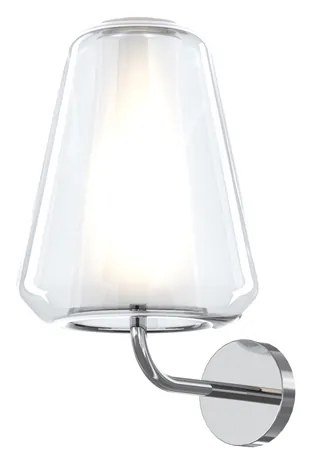 Applique Contemporanea Double Skin Gamma Metallo Cromo Vetro Trasp. 1 Luce E27