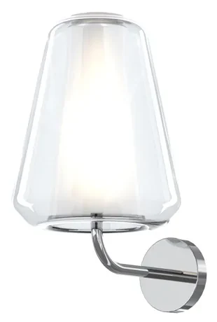 Applique Contemporanea Shaded Metallo Cromo Vetro Ambra 1 Luce E27