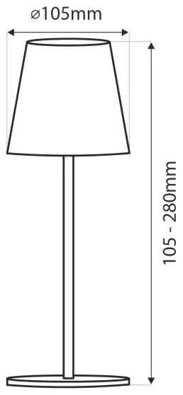 Lampada da tavolo LED dimmerabile touch 3W 5V USB 800mAh bianca