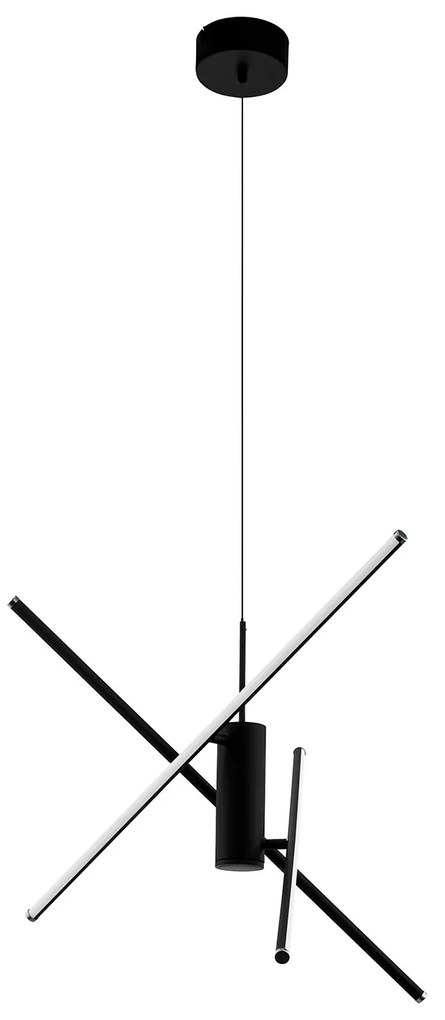 Lampadario A Sospensione Moderno Salitre Alluminio Nero 1 Luce Led 29W 4000Lm