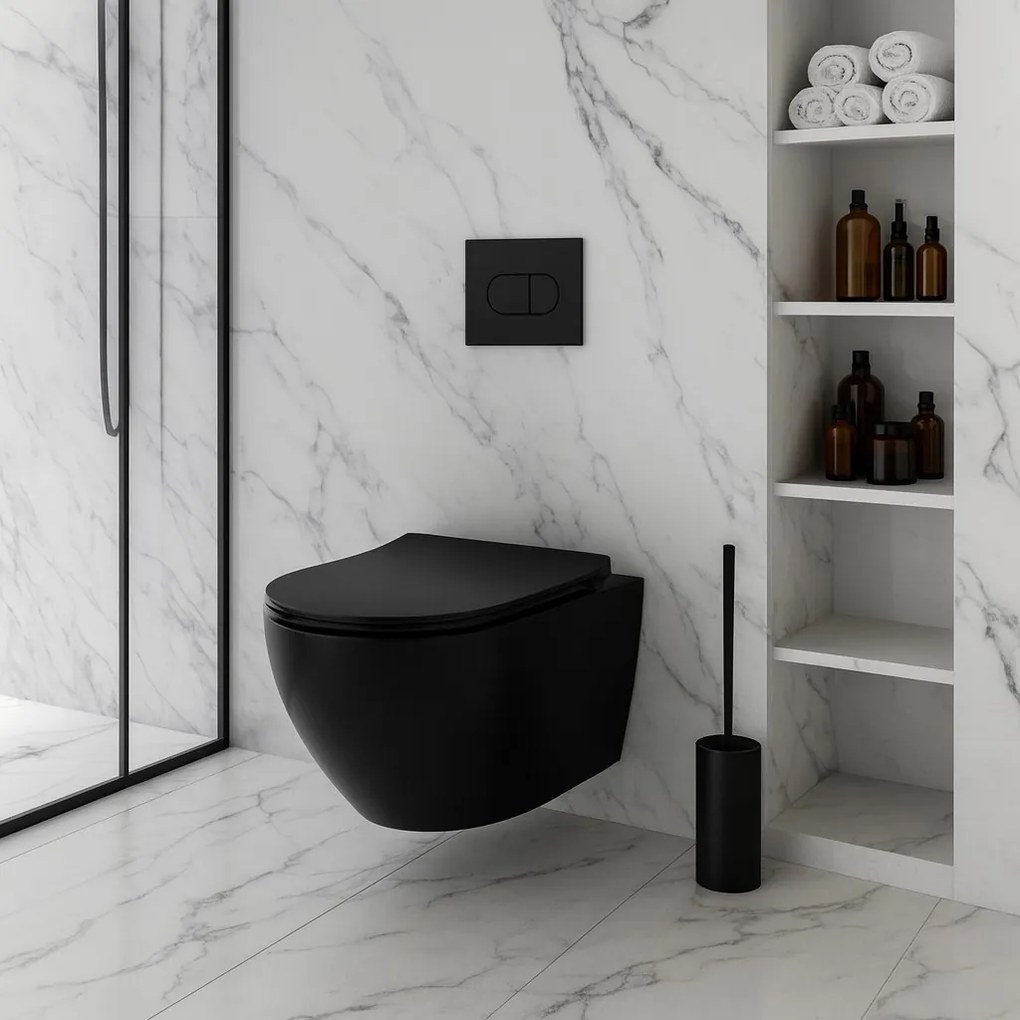 Vaso WC sospeso Rea Carlo Mini Tornado NF BLACK MATT