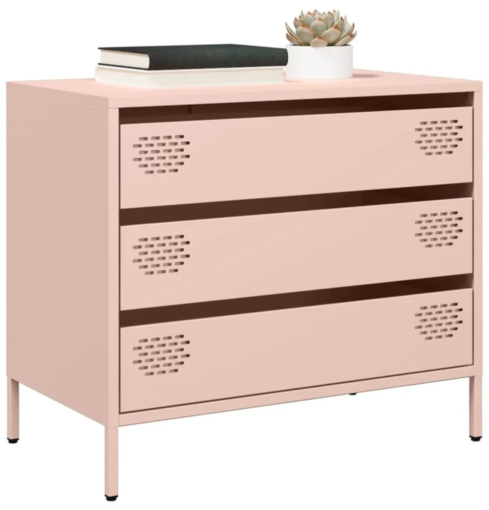 Credenza Rosa 68x39x58,5 Cm İn Acciaio Laminato A Freddo /