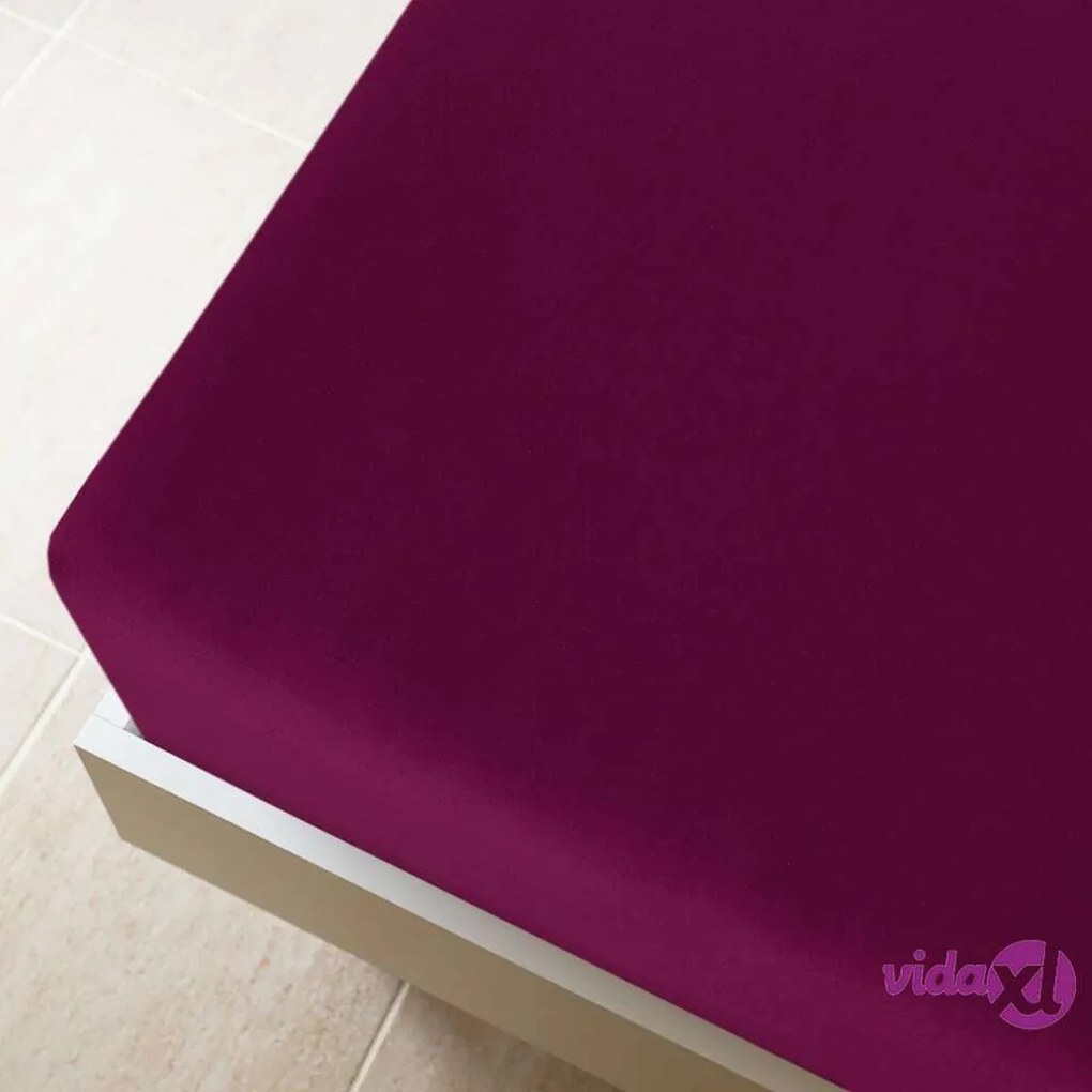 vidaXL Lenzuola con Angoli Jersey 2pz Bordò 100x200 cm Cotone