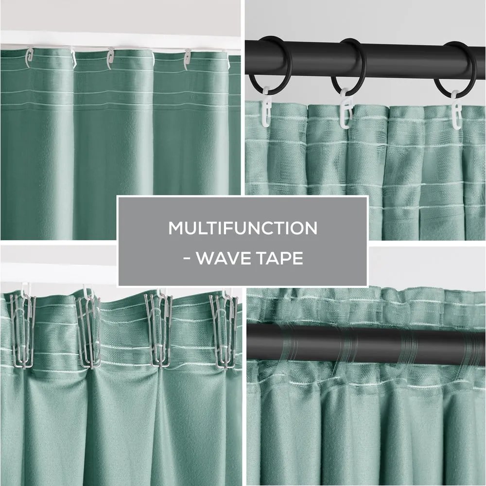 Tenda parzialmente oscurante verde chiaro in velluto 140x270 cm Pleat – Restilo