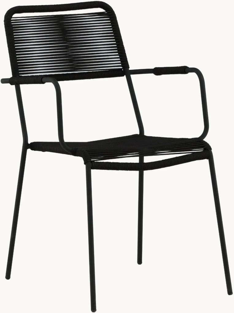 Set di 2 sedie da pranzo da giardino impilabili con braccioli Lindos