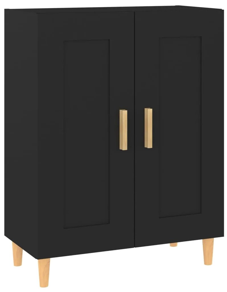 Credenza nera 69,5x34x90 cm in legno multistrato