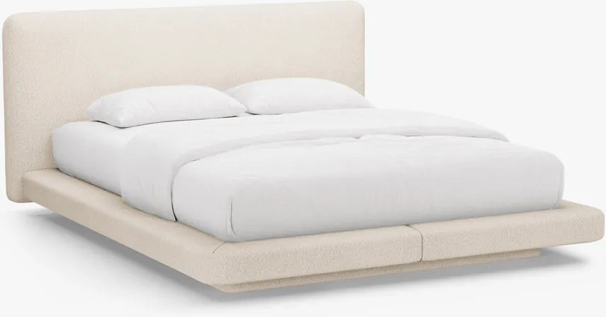 Letto imbottito Linea in bouclé Baloo - 140x200 cm