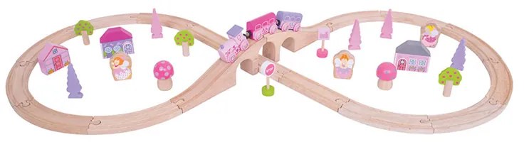 Bigjigs – Pista ferroviaria per le principesse a forma di 8 – 40 pezzi