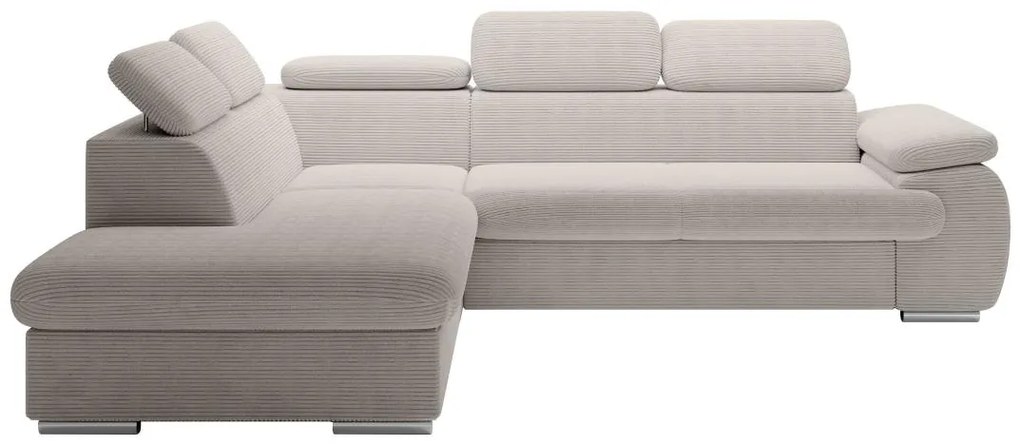 Divano letto in Velluto a coste Beige - Angolo a sinistra - FABIEN