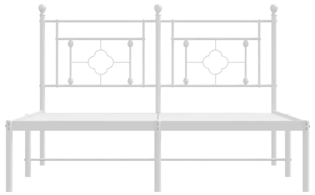 Giroletto con Testiera Metallo Bianco 135x190 cm