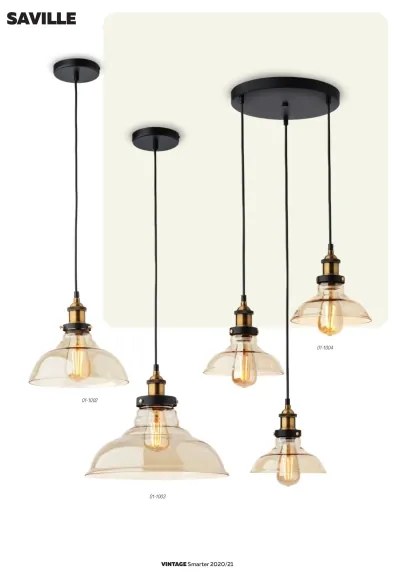 Redo 01-1002 - Lampadario a sospensione con filo SAVILLE 1xE27/42W/230V