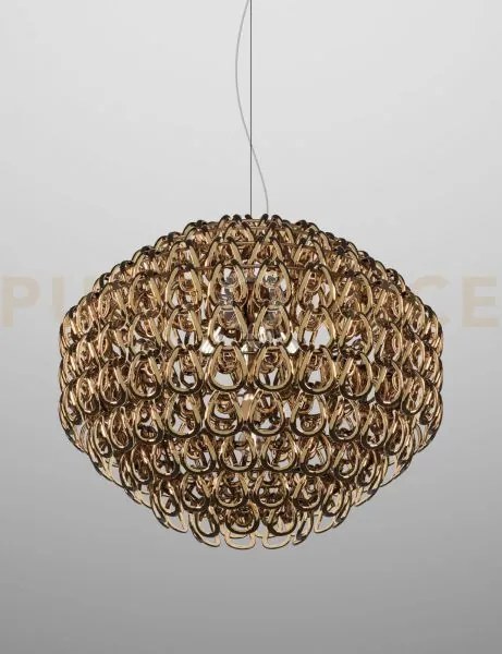 Giogali sospensione 85 cristallo bronzo e bronzo opaco 5 luci attac...