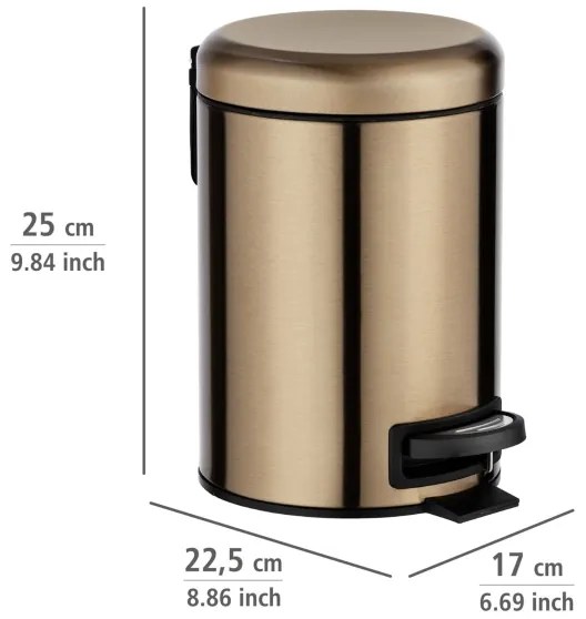WENKO 24036100 - Cestino LEMAN 17x25 cm acciaio inox/rame/nero