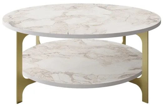 Tavolino VERSY 37x90 cm bianco/oro