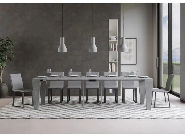 Consolle allungabile SPIMBO Cemento 90x40/300 cm