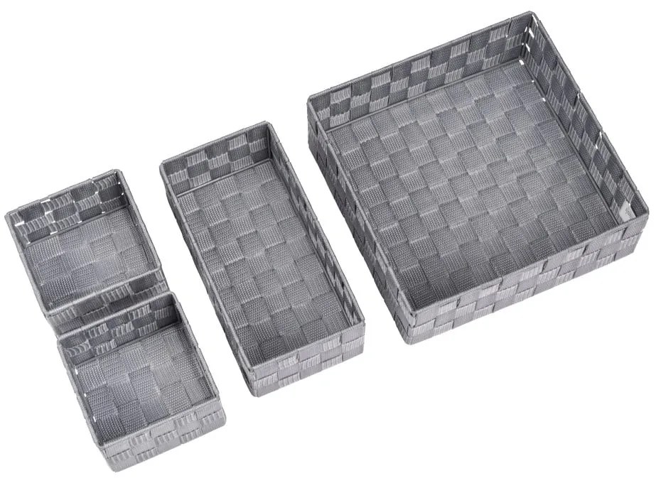 Set di 4 organizer da bagno in plastica grigia Adria - Wenko