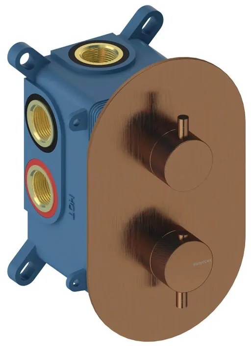 Rubinetto per doccia ad incasso termostatico Loop K oro rosa lucido SANYCCES