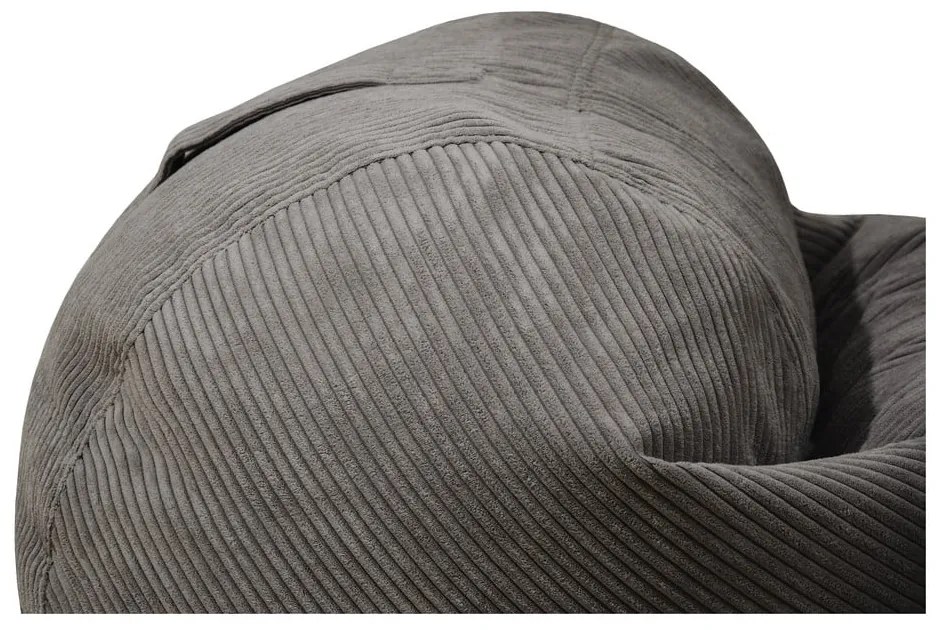 Pouf a sacco per bambini grigio scuro con rivestimento in velluto a coste Roll 80 – SLOWDOWN