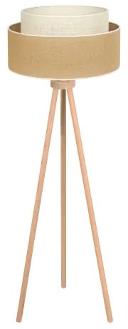 Duolla - Lampada con piedistallo YUTE BOHO 1xE27/15W/230V diametro 45 cm marrone/color crema