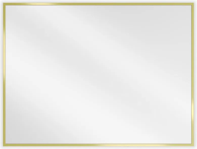 Mexen Loft specchio da bagno rettangolare 80 x 60 cm, cornice dorata - 9852-080-060-000-50