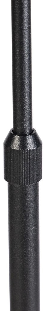 Lampada da terra nera con paralume plissettato crema 45 cm regolabile - Parte