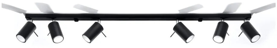 Apparecchio da soffitto nero 6L Etna - Sollux