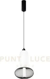 Lampadario a sospensione led inkas nera in vetro 18w 1860lm cct 300...