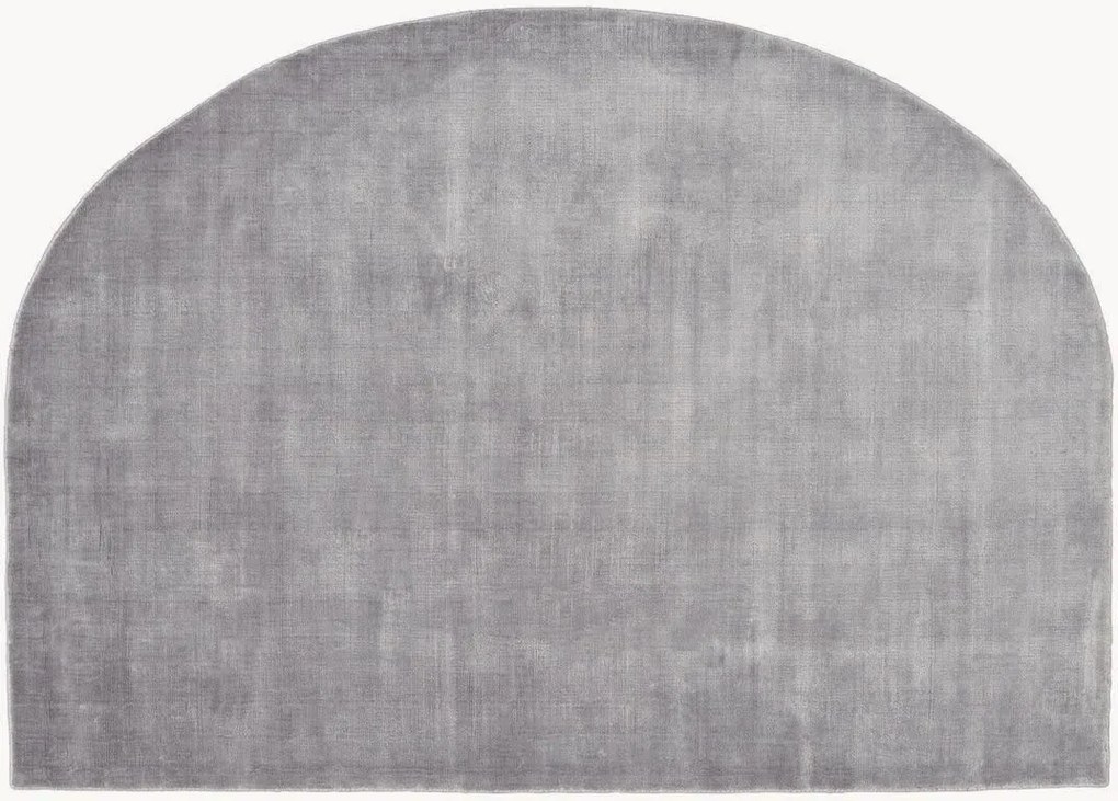 Tappeto semicircolare in viscosa Duetto, tessuto a mano