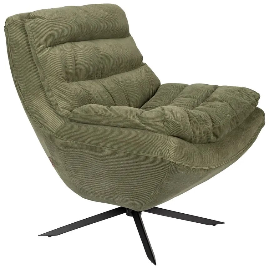Poltrona in velluto verde Vince - Dutchbone