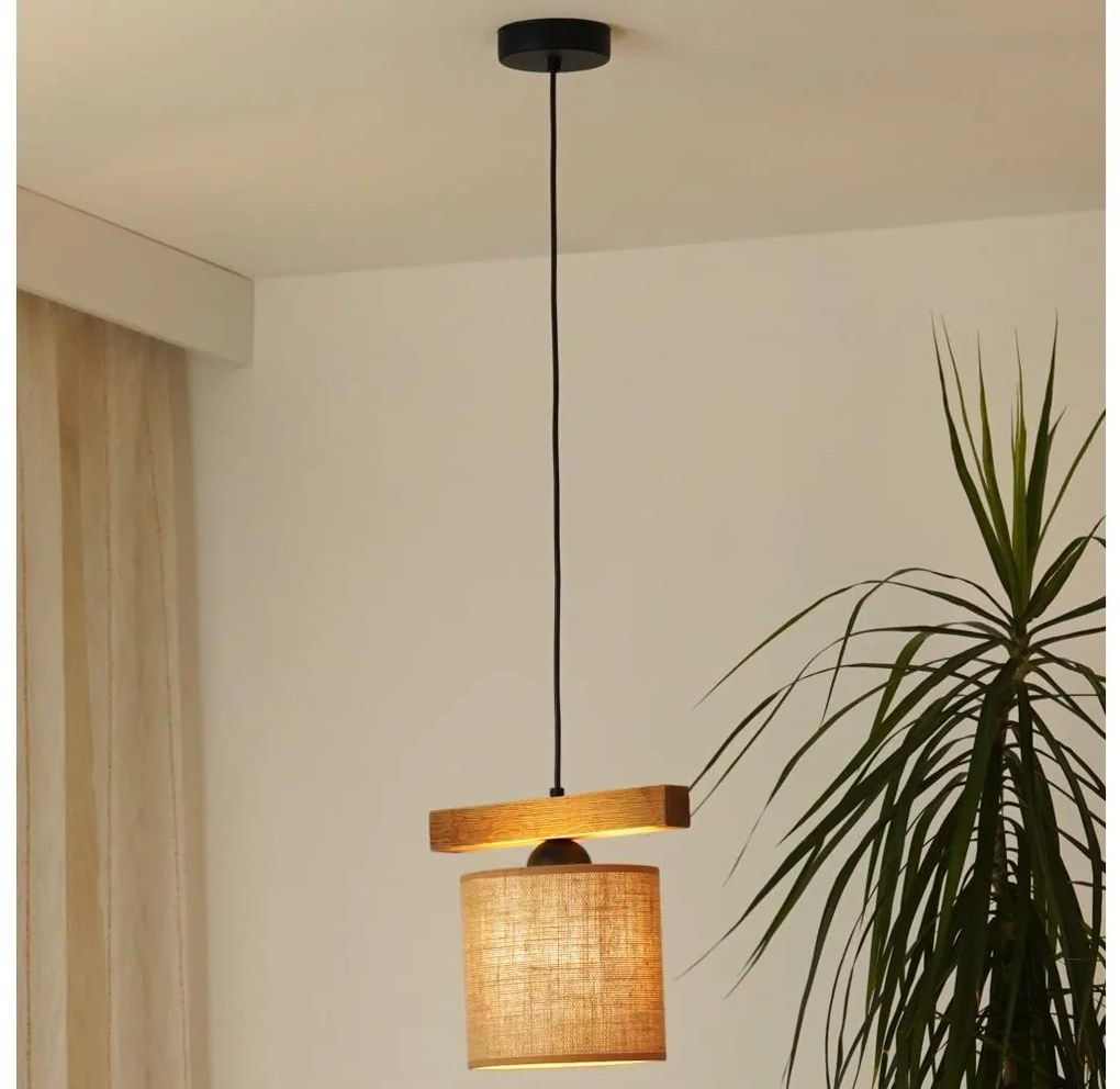 Brilagi - Lampadario a sospensione con filo FOREST 1xE27/15W/230V pino/marrone/nero