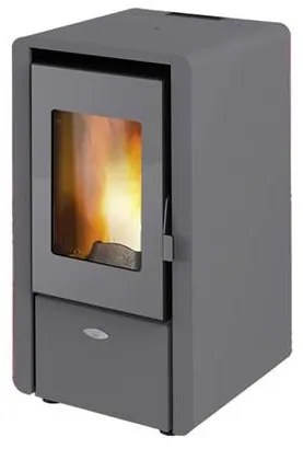 Stufa a pellet ad aria 6.15 kW King 60 grigio per ambienti fino a 55 mq