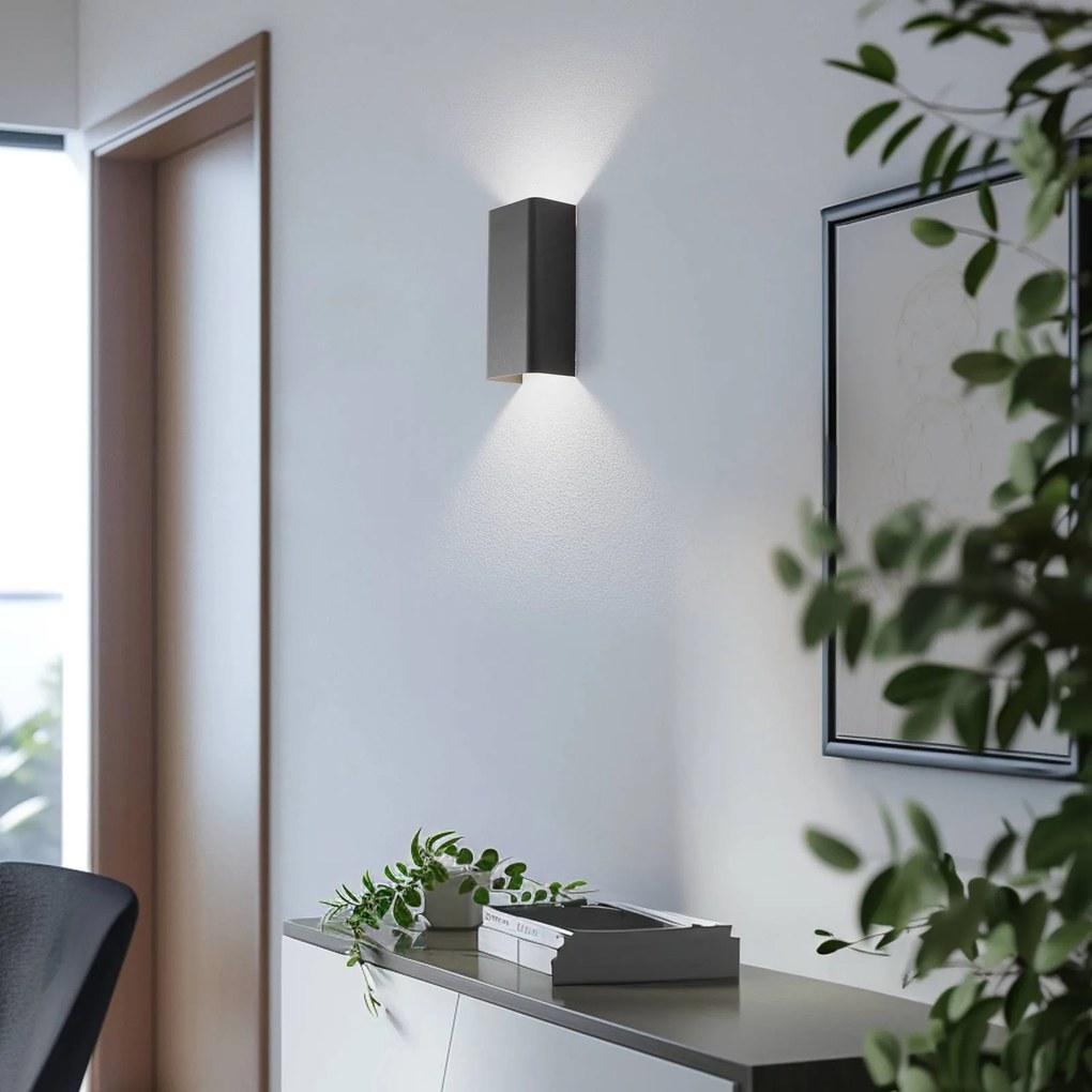 Nowodvorski Lighting Applique Bergen, grigio scuro, metallo, altezza 23 cm, GU10