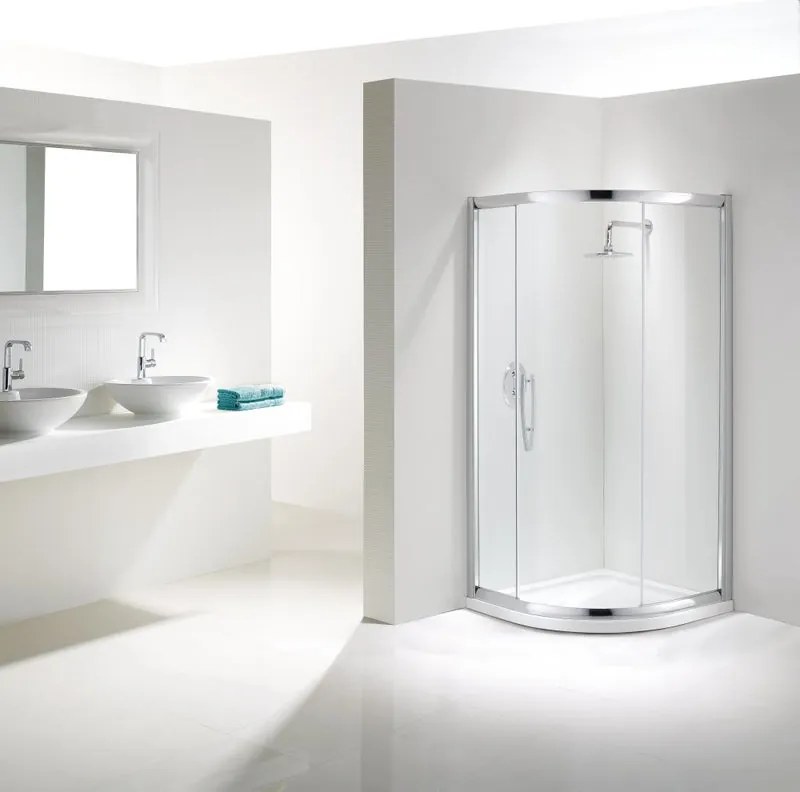 Box doccia angolare con porta scorrevole, vetro 8 mm, L 97-99.5 cm x L 99 cm, H 195 cm, cromo Namara