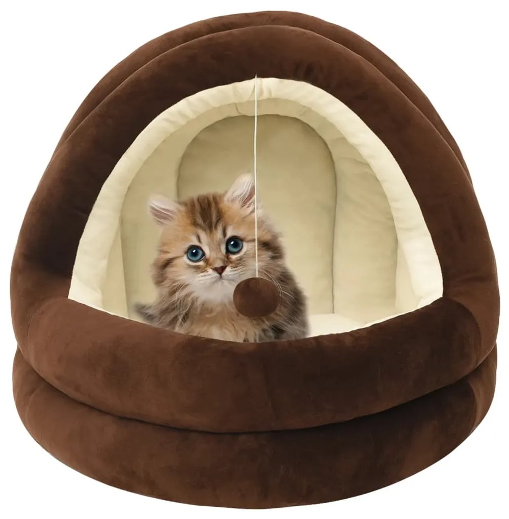 Letto Per Gatti 40x40x35 Cm Marrone E Crema /
