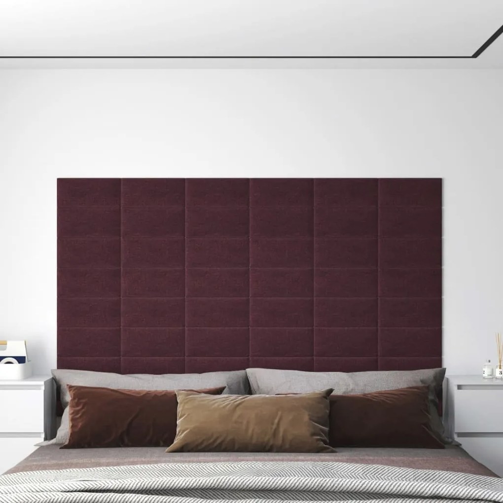 Pannelli Murali 12 Pz Viola 30x15 Cm Tessuto 0,54 M² /