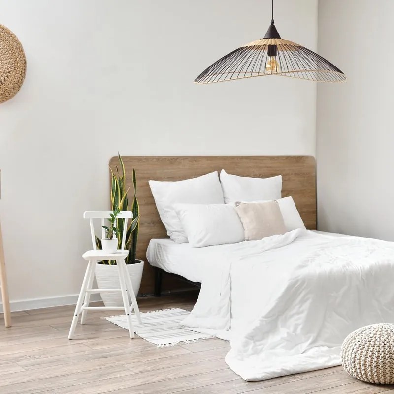 Lampadario Moderno Kasteli nero paralume nero E27 Ø65cm SEYNAVE
