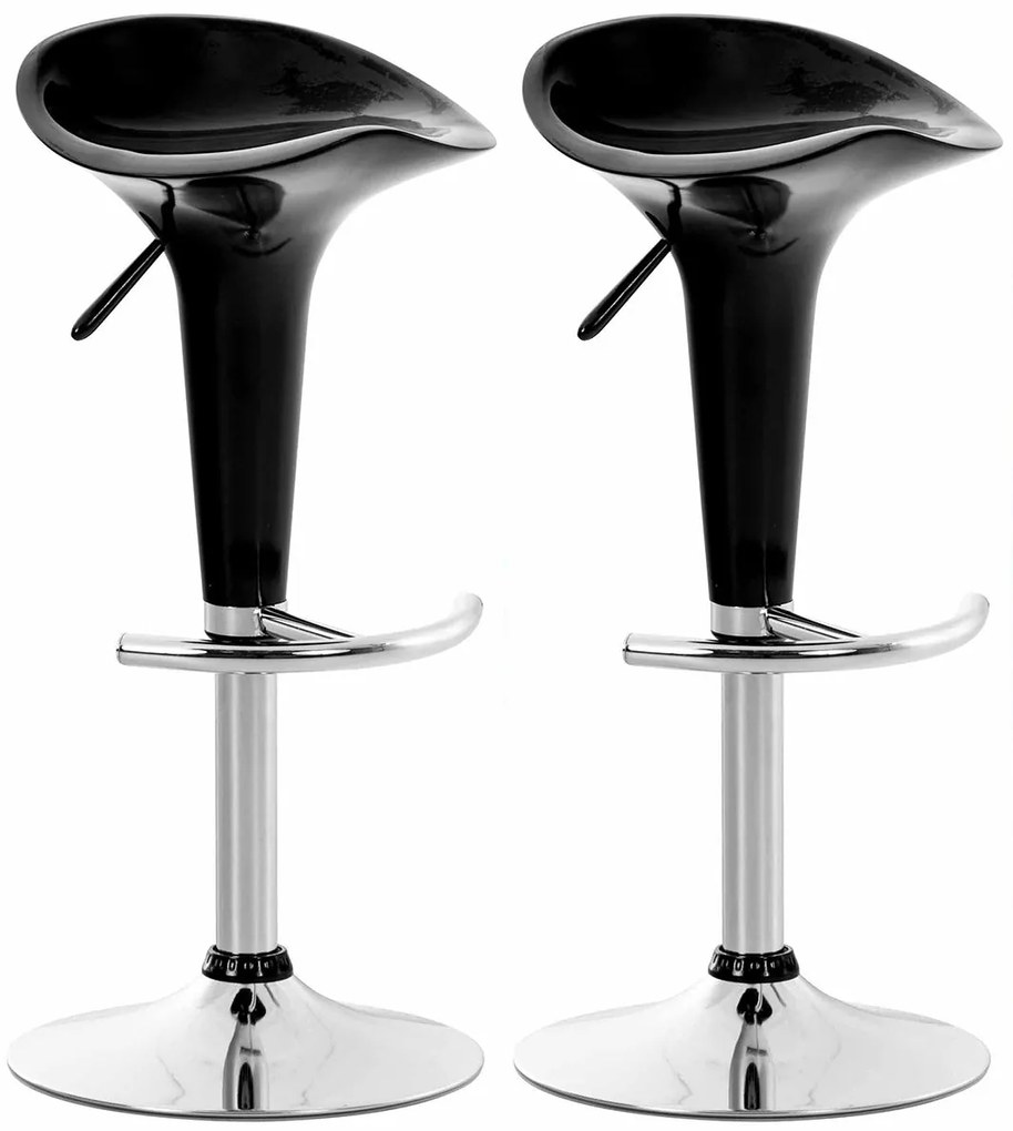 Set Di 2 Sgabelli Da Bar Regolabili Saddle / Schwarz