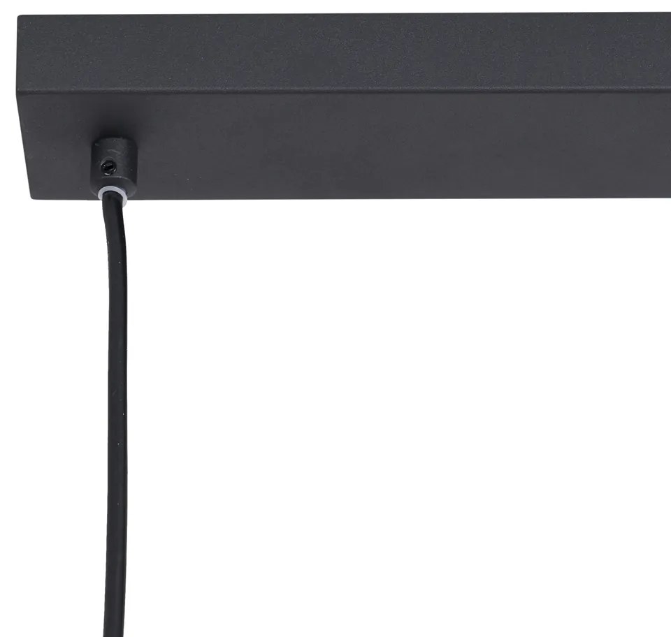 Smart hanglamp zwart langwerpig 3-lichts incl. Wifi G95 - Indu