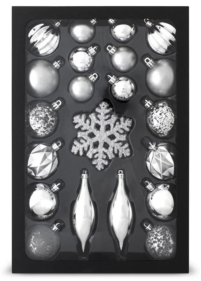 Retlux - Set di addobbi natalizi 25 pz argento