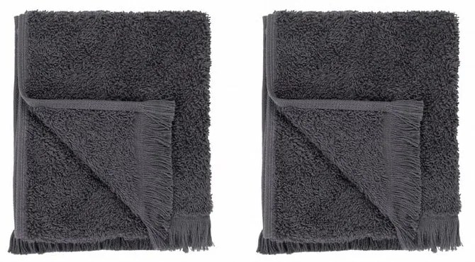 Set di 2 asciugamani in cotone grigio scuro 30x50 cm Frino - Blomus