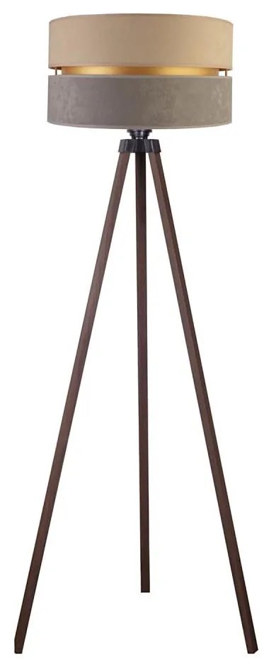 Duolla - Lampada con piedistallo DUO 1xE27/60W/230V diametro 44 cm beige/grigio/marrone