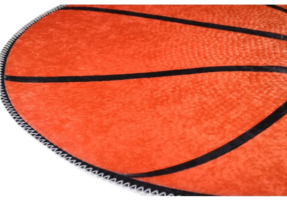 Tappeto per bambini arancione lavabile ø100 cm Basketball – Vitaus