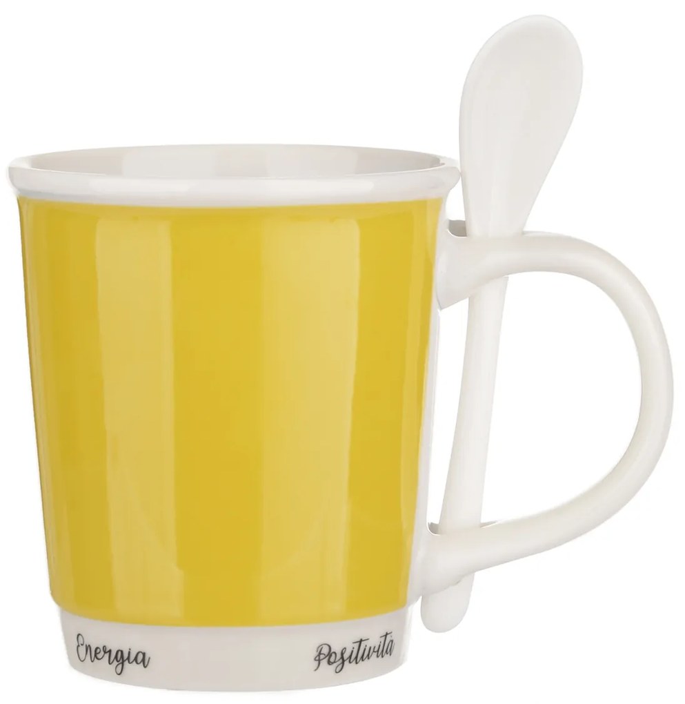 Mug gialla 400 ml con cucchiaino