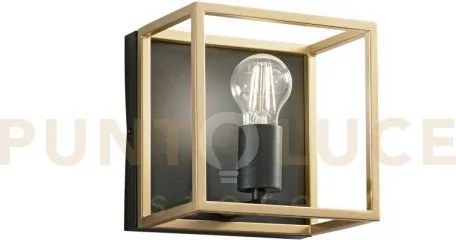 Applique a parete kimera nera e oro satinato 1 luce attacco e27 20x...