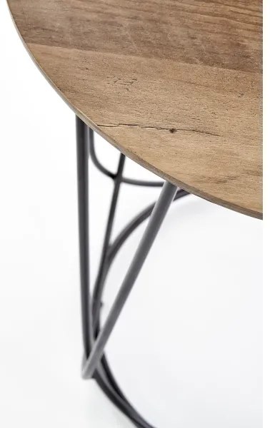 Tavolino NUBIRA 51x40 cm nero/noce